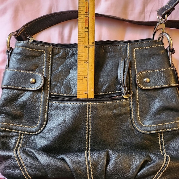 Tignanello Genuine Black Leather Crossbody Handbag Y2K - Picture 9 of 10